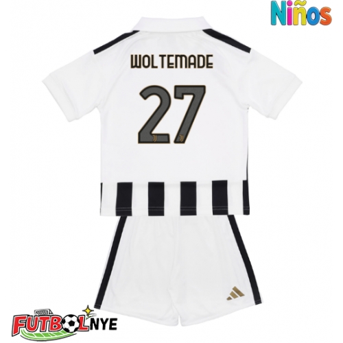 Camiseta Juventus Nick Woltemade #27 Primera Equipación para niños 2026-27 manga corta (+ pantalones cortos)